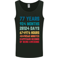 77th Birthday 77 Year Old Mens Vest Tank Top Black