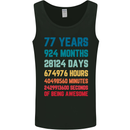 77th Birthday 77 Year Old Mens Vest Tank Top Black