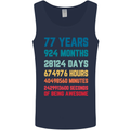 77th Birthday 77 Year Old Mens Vest Tank Top Navy Blue