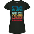 77th Birthday 77 Year Old Womens Petite Cut T-Shirt Black