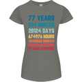 77th Birthday 77 Year Old Womens Petite Cut T-Shirt Charcoal
