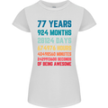 77th Birthday 77 Year Old Womens Petite Cut T-Shirt White