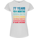 77th Birthday 77 Year Old Womens Petite Cut T-Shirt White
