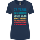 77th Birthday 77 Year Old Womens Wider Cut T-Shirt Navy Blue