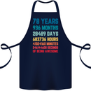 78th Birthday 78 Year Old Cotton Apron 100% Organic Navy Blue