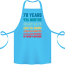 78th Birthday 78 Year Old Cotton Apron 100% Organic Turquoise