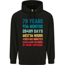 78th Birthday 78 Year Old Mens 80% Cotton Hoodie Black