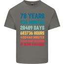 78th Birthday 78 Year Old Mens Cotton T-Shirt Tee Top Charcoal