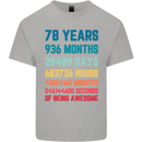 78th Birthday 78 Year Old Mens Cotton T-Shirt Tee Top Sports Grey