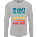 78th Birthday 78 Year Old Mens Long Sleeve T-Shirt Sports Grey