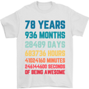 78th Birthday 78 Year Old Mens T-Shirt 100% Cotton White