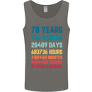 78th Birthday 78 Year Old Mens Vest Tank Top Charcoal