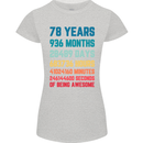 78th Birthday 78 Year Old Womens Petite Cut T-Shirt Sports Grey