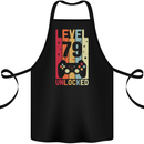 79th Birthday 79 Year Old Level Up Gamming Cotton Apron 100% Organic Black