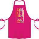 79th Birthday 79 Year Old Level Up Gamming Cotton Apron 100% Organic Pink