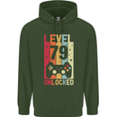 79th Birthday 79 Year Old Level Up Gamming Mens 80% Cotton Hoodie Forest Green