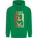 79th Birthday 79 Year Old Level Up Gamming Mens 80% Cotton Hoodie Irish Green