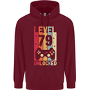 79th Birthday 79 Year Old Level Up Gamming Mens 80% Cotton Hoodie Maroon