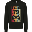 79th Birthday 79 Year Old Level Up Gamming Mens Sweatshirt Jumper Black
