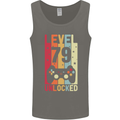 79th Birthday 79 Year Old Level Up Gamming Mens Vest Tank Top Charcoal
