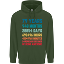79th Birthday 79 Year Old Mens 80% Cotton Hoodie Forest Green