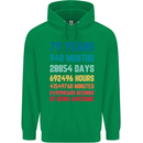 79th Birthday 79 Year Old Mens 80% Cotton Hoodie Irish Green