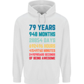 79th Birthday 79 Year Old Mens 80% Cotton Hoodie White