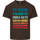 79th Birthday 79 Year Old Mens Cotton T-Shirt Tee Top Dark Chocolate