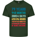 79th Birthday 79 Year Old Mens Cotton T-Shirt Tee Top Forest Green