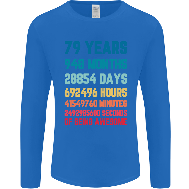 79th Birthday 79 Year Old Mens Long Sleeve T-Shirt Royal Blue
