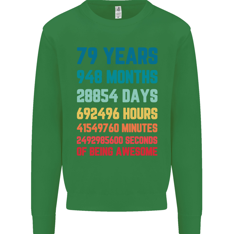 79th Birthday 79 Year Old Mens Sweatshirt Jumper Irish Green