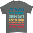 79th Birthday 79 Year Old Mens T-Shirt 100% Cotton Charcoal