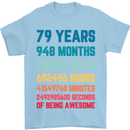 79th Birthday 79 Year Old Mens T-Shirt 100% Cotton Light Blue