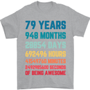 79th Birthday 79 Year Old Mens T-Shirt 100% Cotton Sports Grey