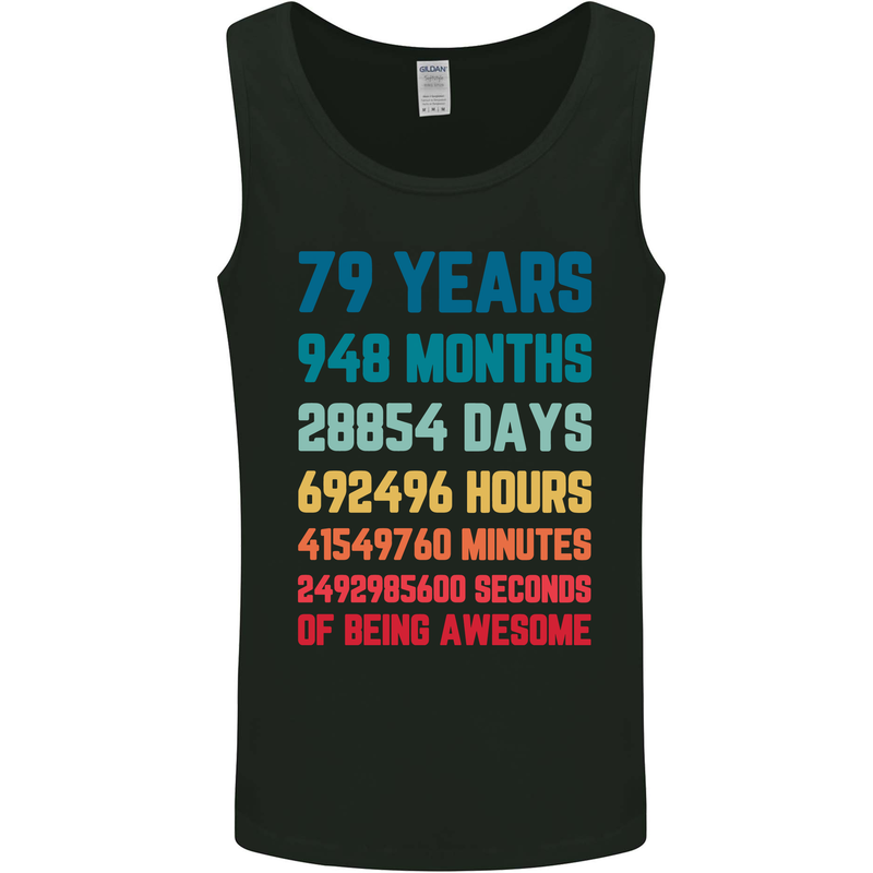79th Birthday 79 Year Old Mens Vest Tank Top Black