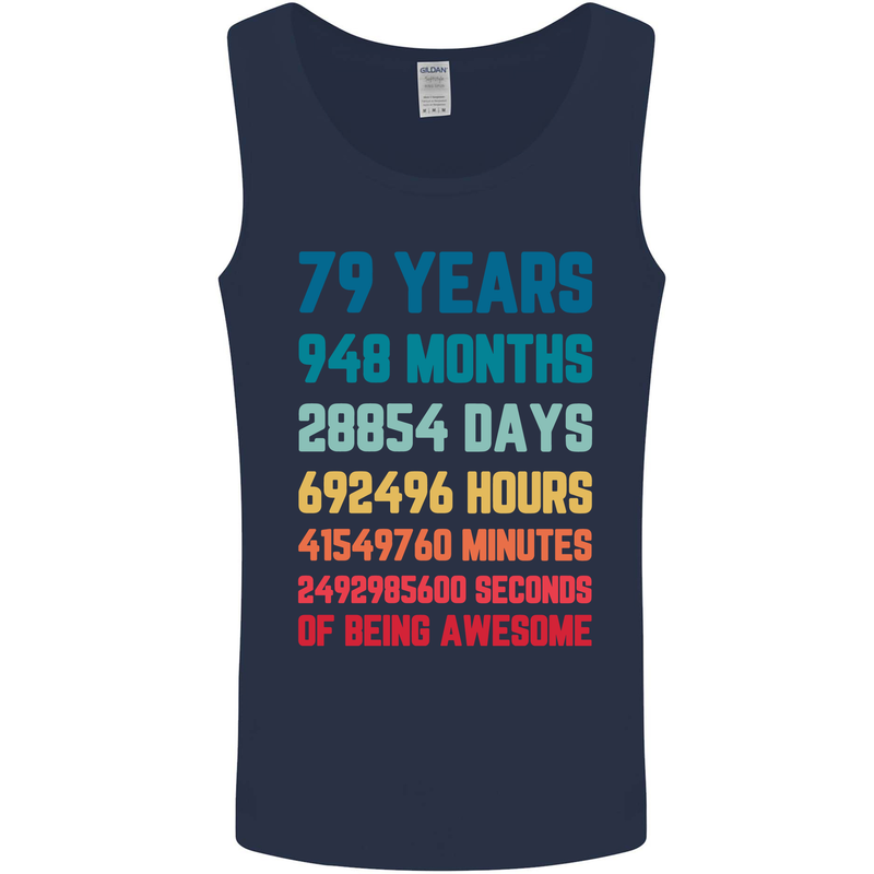 79th Birthday 79 Year Old Mens Vest Tank Top Navy Blue