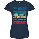 79th Birthday 79 Year Old Womens Petite Cut T-Shirt Navy Blue