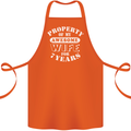 7 Year Wedding Anniversary 7th Funny Wife Cotton Apron 100% Organic Orange