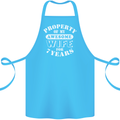 7 Year Wedding Anniversary 7th Funny Wife Cotton Apron 100% Organic Turquoise