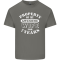 7 Year Wedding Anniversary 7th Funny Wife Mens Cotton T-Shirt Tee Top Charcoal