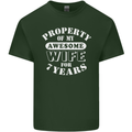 7 Year Wedding Anniversary 7th Funny Wife Mens Cotton T-Shirt Tee Top Forest Green