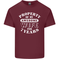 7 Year Wedding Anniversary 7th Funny Wife Mens Cotton T-Shirt Tee Top Maroon