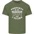 7 Year Wedding Anniversary 7th Funny Wife Mens Cotton T-Shirt Tee Top Military Green