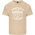 7 Year Wedding Anniversary 7th Funny Wife Mens Cotton T-Shirt Tee Top Sand