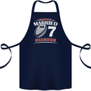 7 Year Wedding Anniversary 7th Rugby Cotton Apron 100% Organic Navy Blue