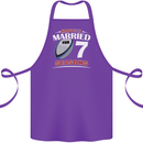 7 Year Wedding Anniversary 7th Rugby Cotton Apron 100% Organic Purple