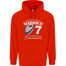 7 Year Wedding Anniversary 7th Rugby Mens 80% Cotton Hoodie Bright Red