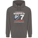 7 Year Wedding Anniversary 7th Rugby Mens 80% Cotton Hoodie Charcoal