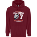 7 Year Wedding Anniversary 7th Rugby Mens 80% Cotton Hoodie Maroon