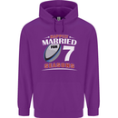 7 Year Wedding Anniversary 7th Rugby Mens 80% Cotton Hoodie Purple